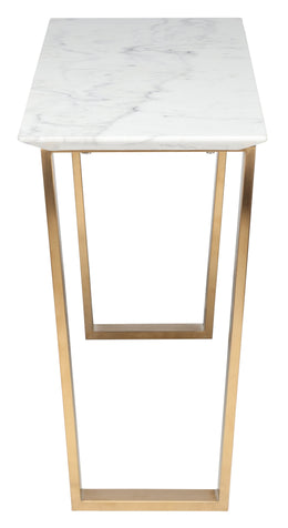 Catrine Console Table - White with Brushed Gold Legs