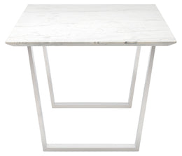 Catrine Dining Table - White with Polished Stainless Legs
