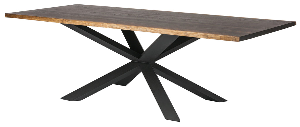 Couture Dining Table - Seared with Matte Black Base, 96in