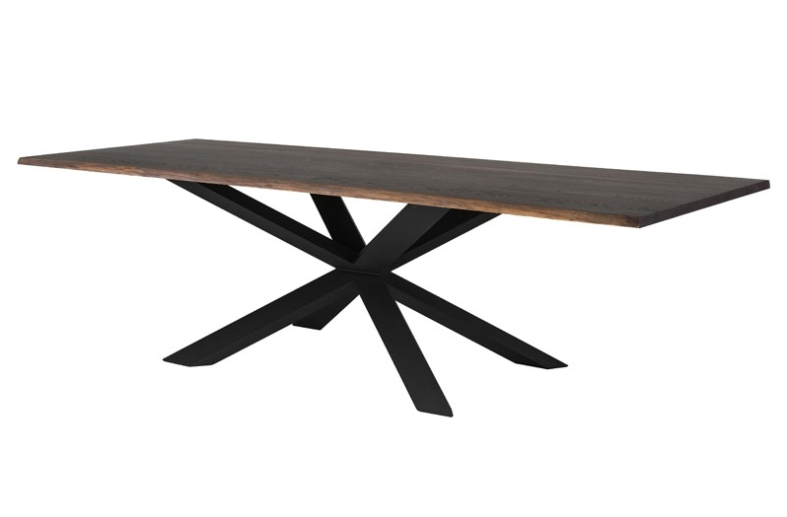Couture Dining Table - Seared with Matte Black Base, 112in