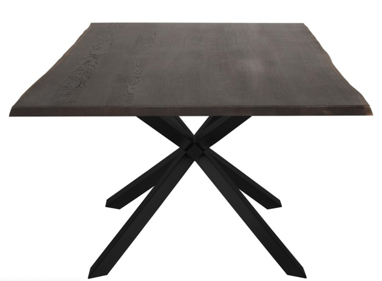 Couture Dining Table - Seared with Matte Black Base, 112in