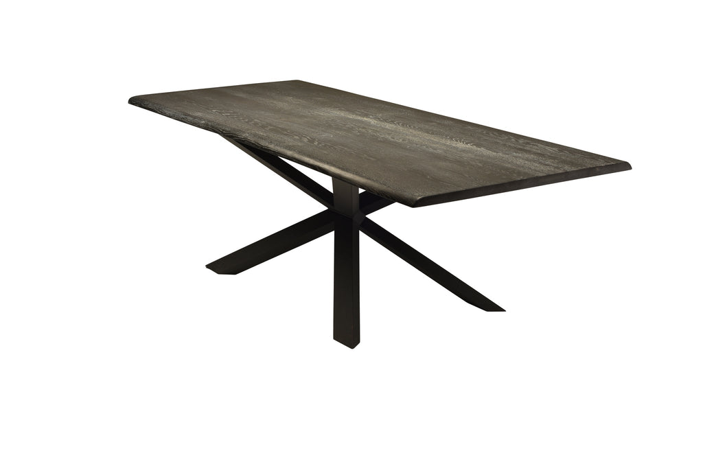 Couture Dining Table - Oxidized Grey with Matte Black Base, 96in