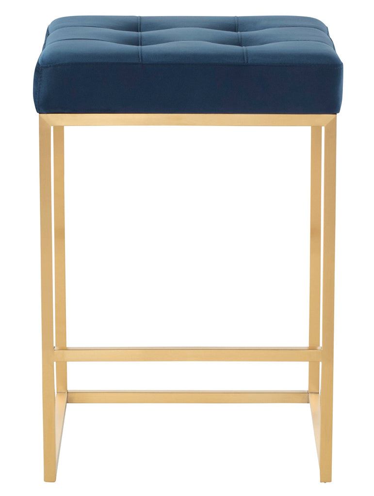 Chi Counter Stool - Peacock with Brushed Gold Frame