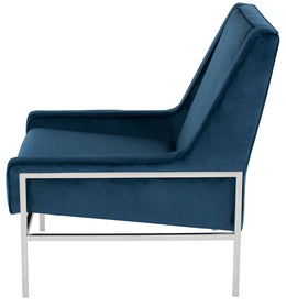 Theodore Occasional Chair - Peacock with Polished Stainless Frame
