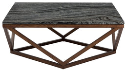 Jasmine Coffee Table - Black Wood Vein with Walnut Stained Ash Base