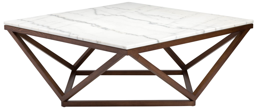 Jasmine Coffee Table - White with Walnut Stained Ash Base