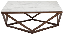 Jasmine Coffee Table - White with Walnut Stained Ash Base
