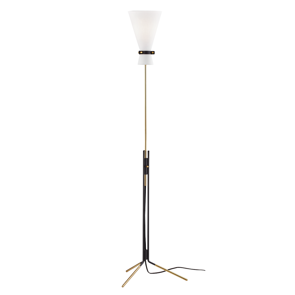 Julia Floor Lamp - Aged Brass/Dusk Black