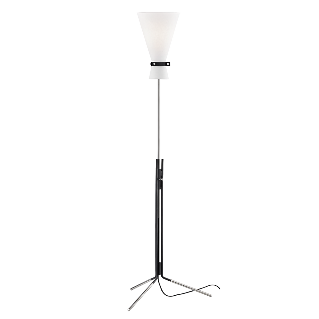 Julia Floor Lamp - Polished Nickel/Dusk Black