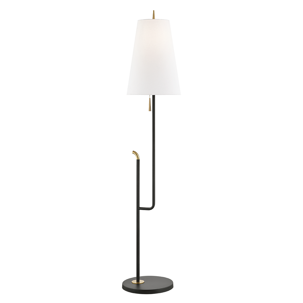 Lillian Floor Lamp - Aged Brass/Dusk Black