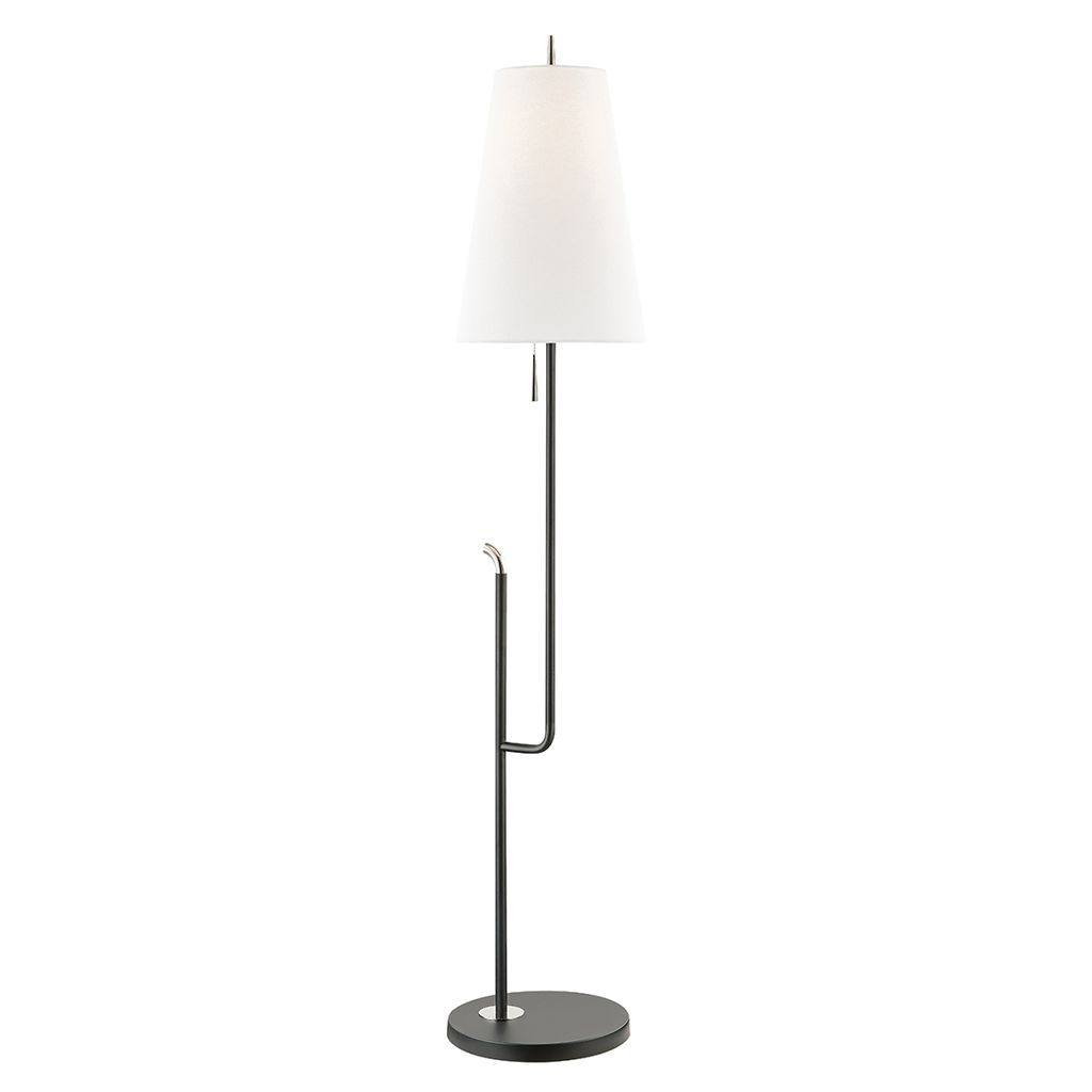 Lillian Floor Lamp - Polished Nickel/Dusk Black