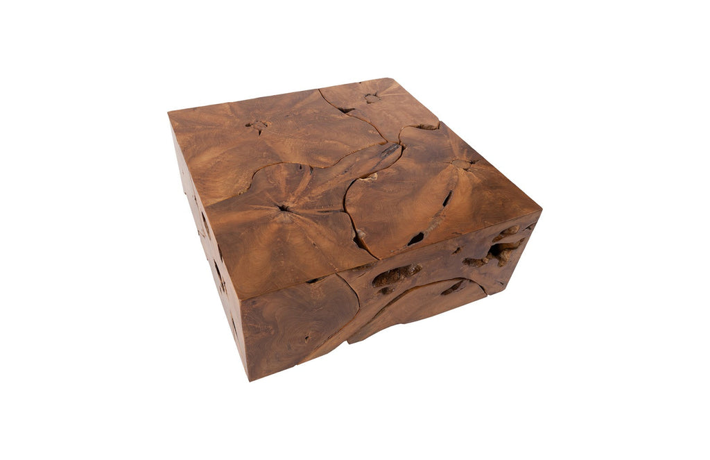 Teak Slice Coffee Table, Square