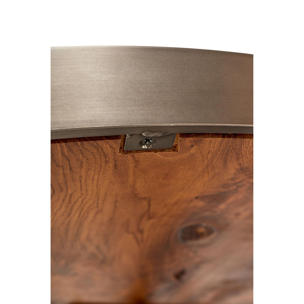 Kullen Coffee Table - Teak Top - Galvanized Gray Frame
