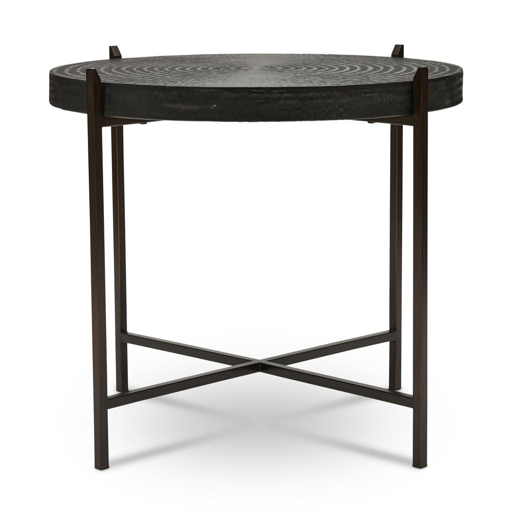 Sanskrit End Table - Antique Copper - Bronze Frame