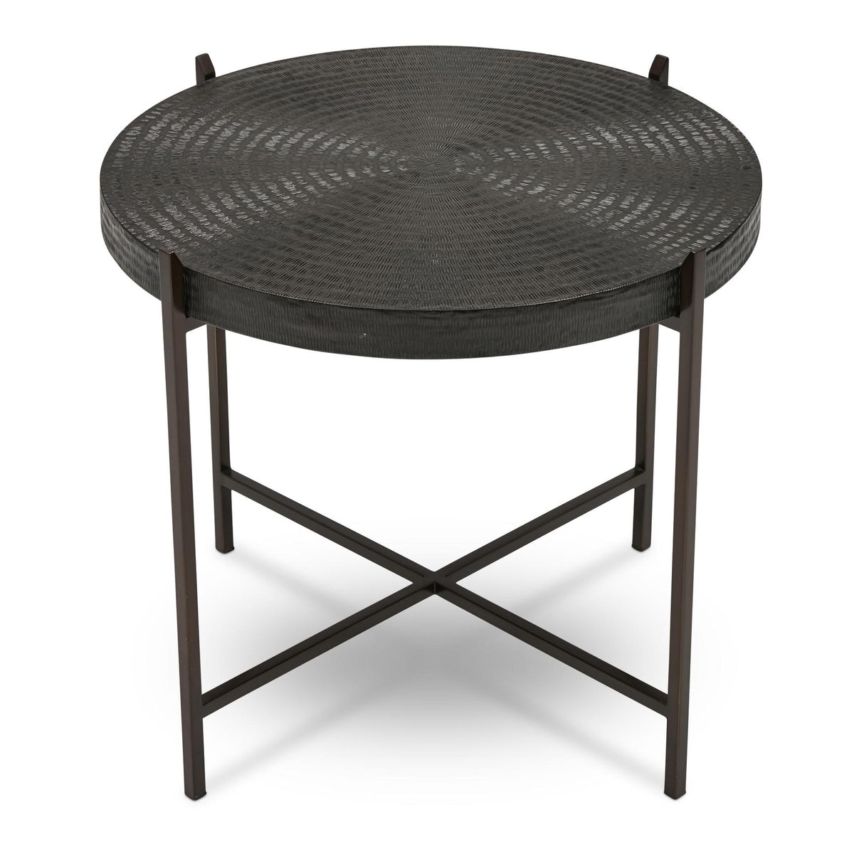 Sanskrit End Table - Antique Copper - Bronze Frame
