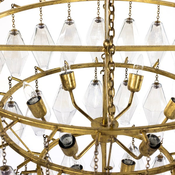 Adeline Large Round Chandelier-Gold Leaf by Four Hands