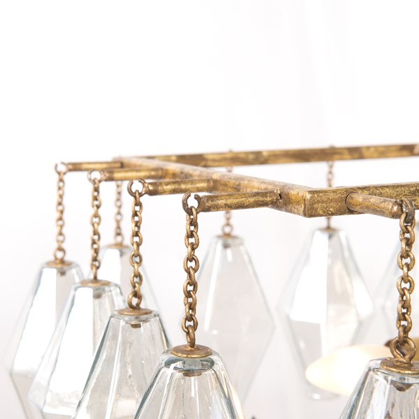 Adeline Rectangular Chandelier-Gold Leaf by Four Hands