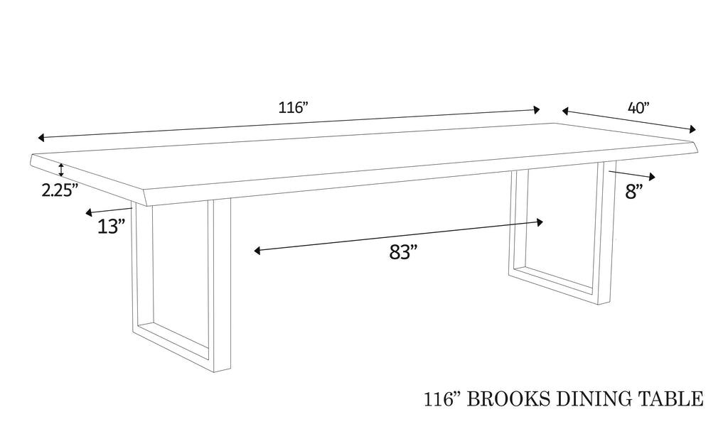 Brooks Dining Table, U Base