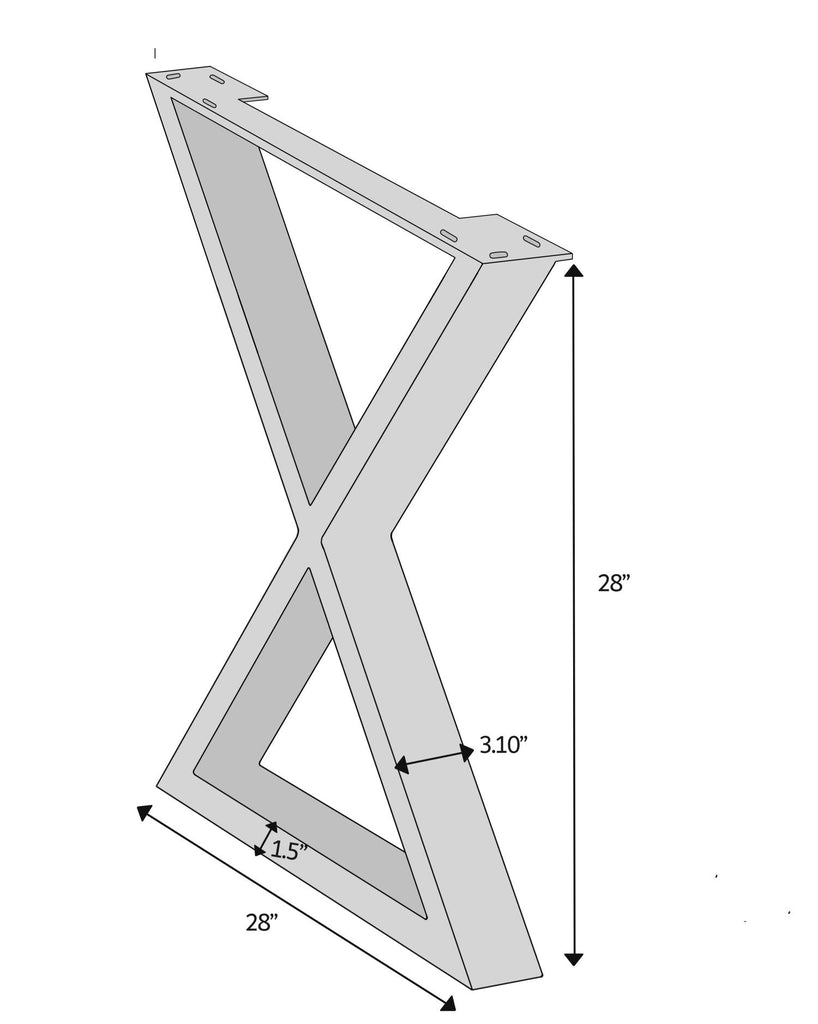 Brooks Dining Table, X Base