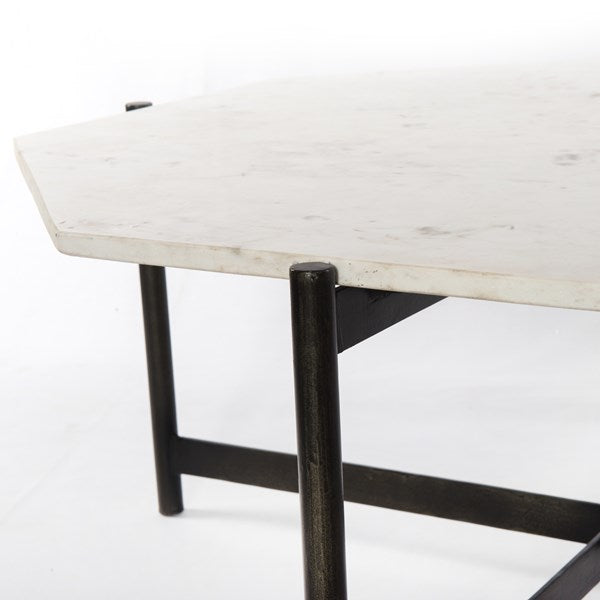 Adair Coffee Table-Hammered Grey with Clear Piece by Four Hands