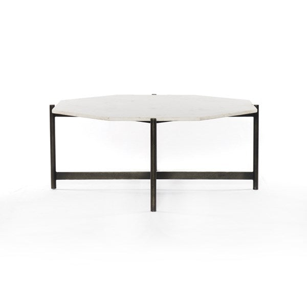 Adair Coffee Table-Hammered Grey with Clear Piece by Four Hands