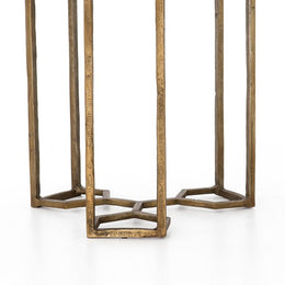 Naomi Marble End Table, Raw Brass