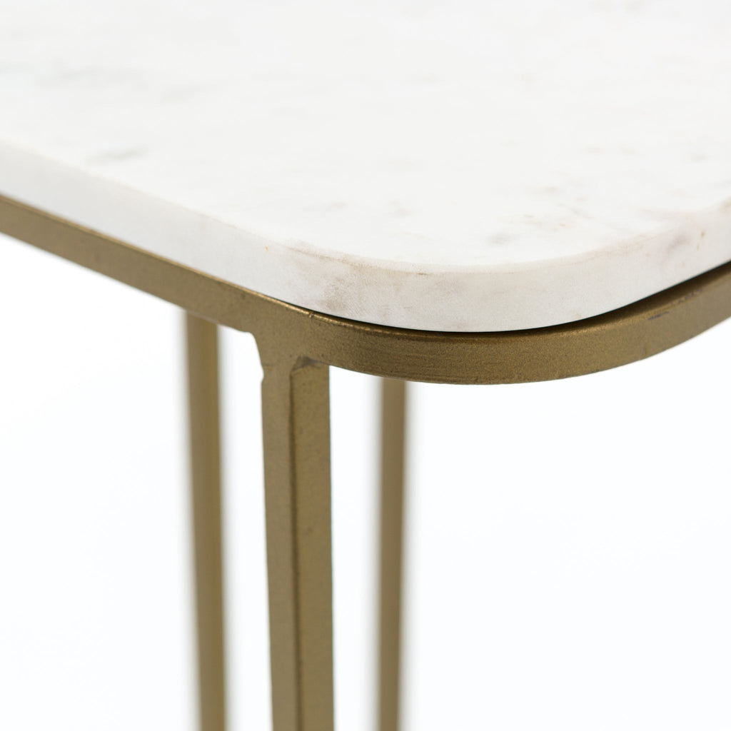 Adalley C Table-Polished White Marble by Four Hands