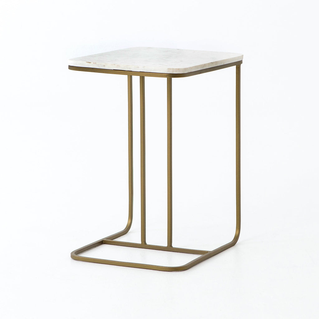 Adalley C Table-Polished White Marble by Four Hands