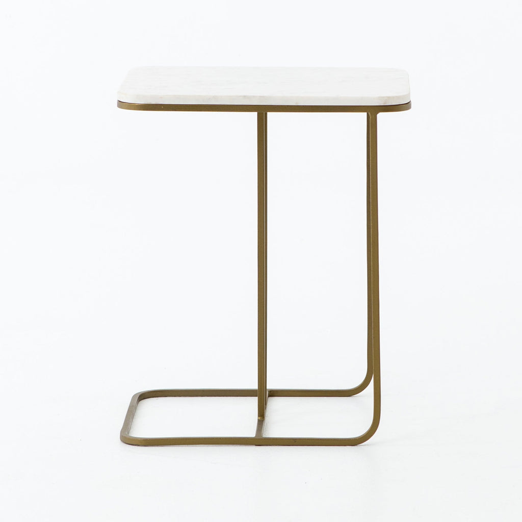 Adalley C Table-Polished White Marble by Four Hands