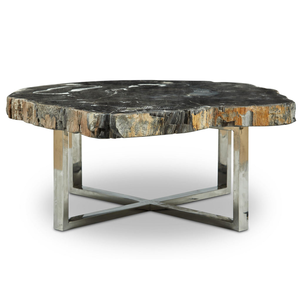 Relique Eliza Coffee Table, Polished Stainless Steel Base