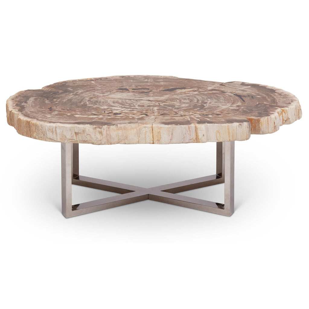 Relique Eliza Coffee Table, Polished Stainless Steel Base