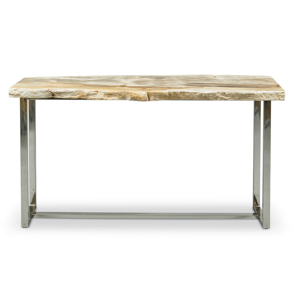 Relique Raw Console, Polished Stainless Steel Frame
