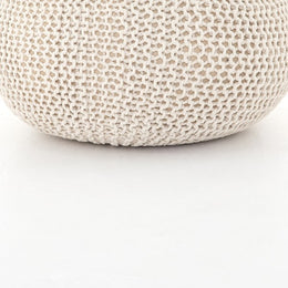 Jute Knit Pouf-White Jute