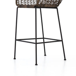 Bandera Outdoor Woven Bar Stool-Distressed Grey by Four Hands