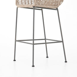 Bandera Outdoor Woven Bar Stool-White by Four Hands