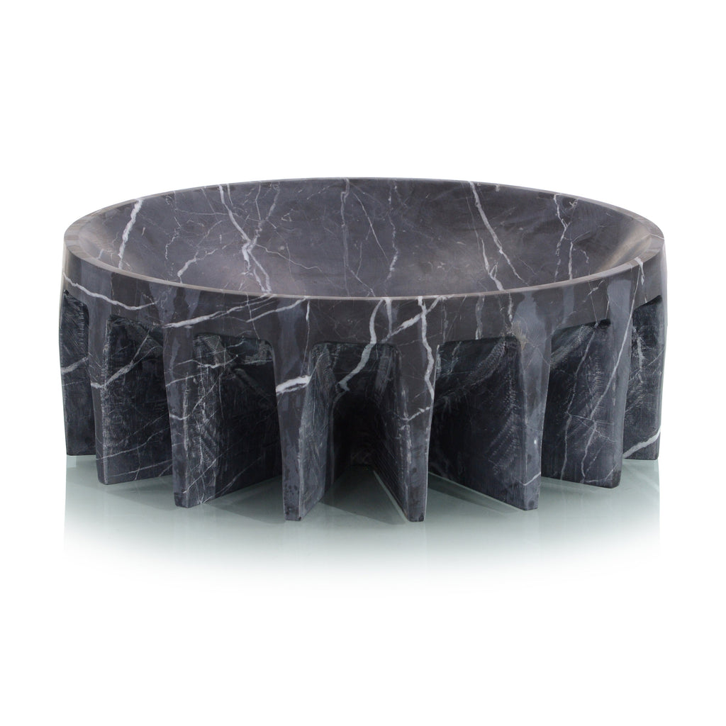 Elevated Black Marble Bowl