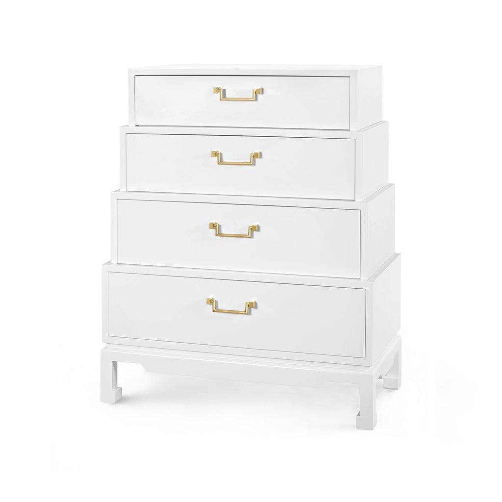 Jasmine Tall 4-Drawer - Chiffon White