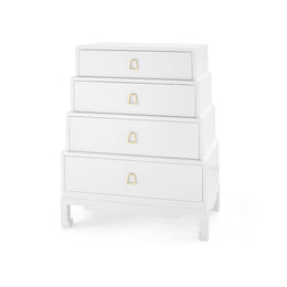 Jasmine Tall 4-Drawer - Chiffon White