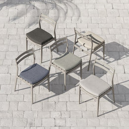 Atherton Outdoor Dining Chair - Charcoal / Weathered Grey