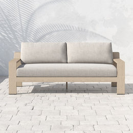 Monterey Outdoor Sofa 74", Washed Brown & Stone Grey by Four Hands