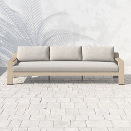 Monterey Outdoor Sofa 106", Washed Brown & Stone Grey