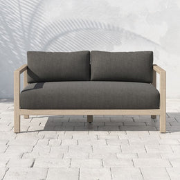 Sonoma Outdoor Sofa 60", Washed Brown & Charcoal by Four Hands