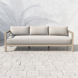 Sonoma Outdoor Sofa 88", Washed Brown & Stone Grey by Four Hands