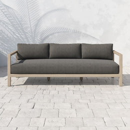 Sonoma Outdoor Sofa 88", Washed Brown & Charcoal