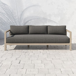 Sonoma Outdoor Sofa 88", Washed Brown & Charcoal by Four Hands