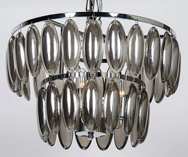 Lolita Chandelier, Small, Chrome Finish and Glass