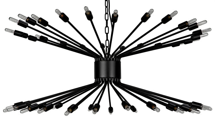 Lampberto Chandelier, Black Steel