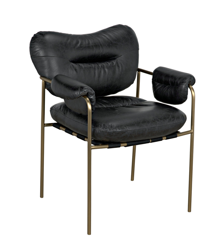 Aphrodites Chair, Metal with Leather