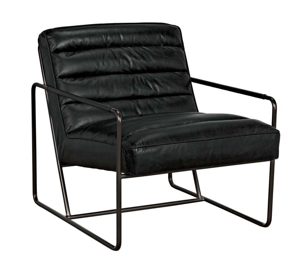 Demeter Chair, Metal and Leather