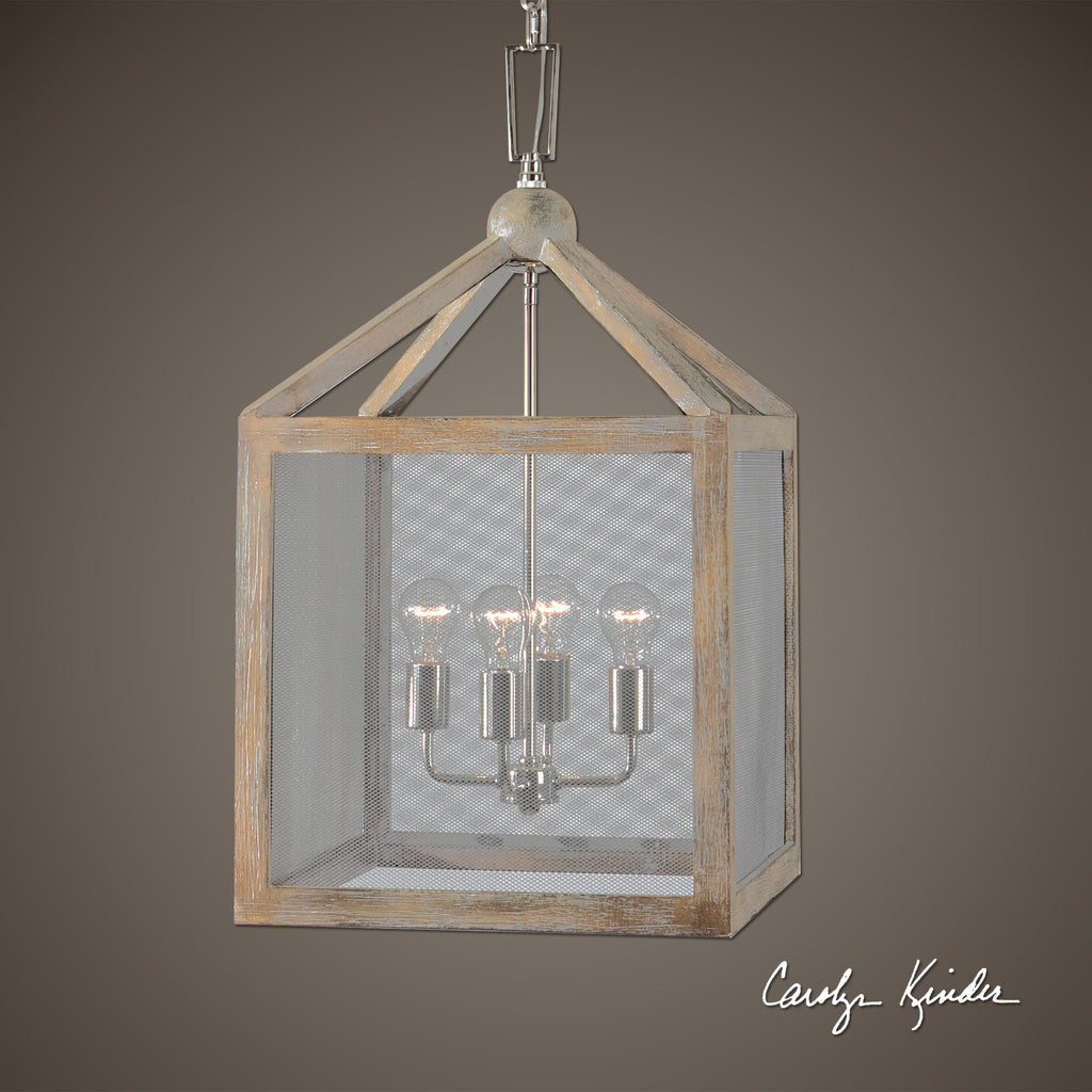 Nashua 4 Light Wooden Lantern Pendant